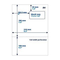 A4-Packzettel/Rücksendeetikett, Adressetikett, 90mm x 45mm - 500 Stück