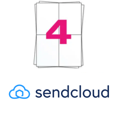 SendCloud Versandetiketten A4 auf Bogen, 4 x A6 Etiketten, 400 Etiketten pro Packung, permanent, weiß, 104mm x 148mm