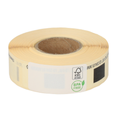 Brother DK-11204 kompatible Etiketten, Format 17mm x 54mm, 400 Etiketten pro Rolle, permanent, weiß