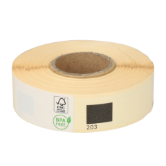 Brother DK-11203 kompatible Etiketten, Format 17mm x 87mm, 300 Etiketten pro Rolle, permanent, weiß