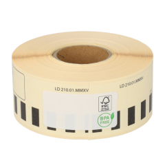 Brother DK-22210 kompatible Etiketten, Format 29mm x 30,48m, permanent, weiß