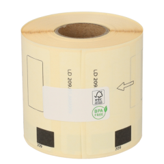 Brother DK-11209 kompatible Etiketten, Format 29mm x 62mm, 800 Etiketten pro Rolle, permanent, weiß