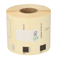 Brother DK-11202 kompatible Etiketten, Format 62mm x 100mm, 300 Etiketten pro Rolle, permanent, weiß