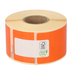 Dymo 99012/ S0722400 kompatible Etiketten, Format 89mm x 36mm, 260 Etiketten pro Rolle, permanent, orange