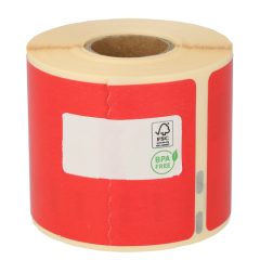 Dymo 99014/ S0722430 kompatible Etiketten, Format 101mm x 54mm, 220 Etiketten pro Rolle, permanent, rot