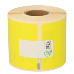 Dymo kompatible  99014/ S0722430, Format 101mm x 54mm, 220 Etiketten pro Rolle, permanent, gelb