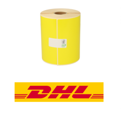 Zebra 800284-605 DHL kompatible Etiketten, 102mm x 210mm, 195 Etiketten, 25mm Kern, permanent, gelb