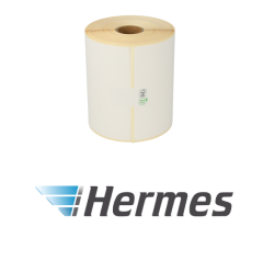 Zebra kompatible Hermes Etiketten, 102mm x 210mm, 210 Etiketten, weiß, 25mm Kern, permanent