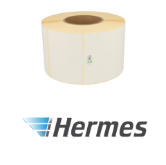 Zebra kompatible Hermes Etiketten, 102mm x 210mm, 640 Etiketten, weiß, 76mm Kern, permanent
