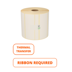 Zebra Z-Perform 1000T (800294-155) Kompatible Thermoetiketten, Transferpapier, 102mm x 38mm, 1790 Etiketten, weiß, 25mm Kern, permanent