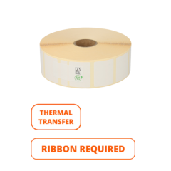 Zebra Z-Select 2000T Thermotransfer (800271-105) kompatibele Etiketten, Top permanent, 32mm x 25mm, 2580 Etiketten, 25mm Kern, weiß