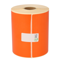 Zebra kompatible Etiketten, 102mm x 150mm, 280 Etiketten, 25mm Kern, permanent, orange