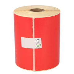 Thermische VersandEtiketten, 102mm x 150mm, 280 Etiketten, 25mm Kern, permanent, rot