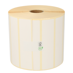 Zebra kompatible Etiketten, 102mm x 25mm, 2580 Etiketten, weiß, 25mm Kern, permanent