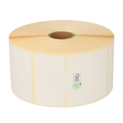 Zebra kompatible Etiketten, 57mm x 51mm, 1370 Etiketten, weiß, 25mm Kern, permanent